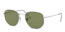 RAY-BAN HEXAGONAL FLAT LENSES- 9198/4E G-15 FRAME SIZE 51/21MM - POLISHED SILVER - Like New
