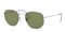 RAY-BAN HEXAGONAL FLAT LENSES- 9198/4E G-15 FRAME SIZE 51/21MM - POLISHED SILVER - Like New