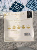 KATHY IRELAND HOME FLANNEL PLUSH AREA RUG 36X60 3FT X 5FT - BLUE/WHITE/BEIGE - Brand New