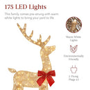 Best Choice Products 4ft 3-Piece 2D Lighted Christmas Deer Family Set - Gold - Brand New