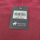 PACIFIC POLO CLUB MEN'S LONG SLEEVE T-SHIRT - SIZE: MEN XL - BURGUNDY - V NECK - Like New