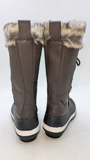 POLAR Womens Snow Boot Nylon Tall Winter Fur Lined Snow Warm - Size 7 - Brown - Like New