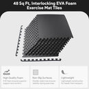 BALANCEFROM 24X24 EVA INTERLOCKING FOAM EXERCISE TILE MAT PUZZLE - BLACK - Like New