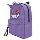 Bioworld Pokemon Gengar Character 16" Backpack Chunky Webbing Strap - Black - Brand New