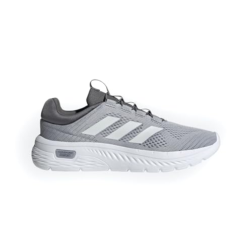 ADIDAS MEN'S CLOUDFOAM COMFY ELASTIC LACE SNEAKER SILVER/WHITE/GRAY SIZE: 11.5 - Like New