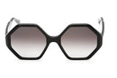 SALVATORE FERRAGAMO WOMEN'S HEXAGONAL 55MM SUNGLASSES, FRAME/LENSES - BLACK - Like New