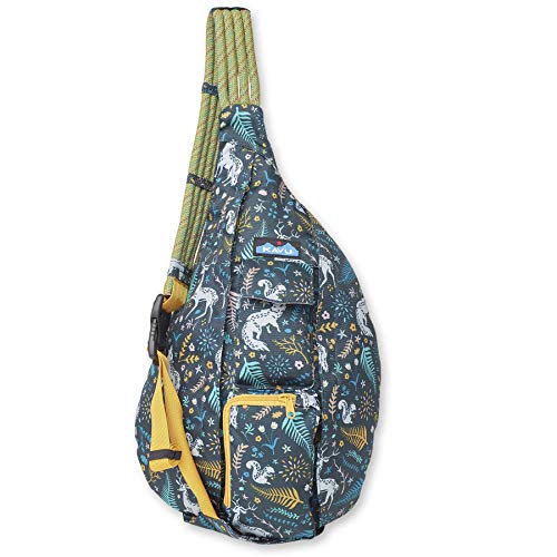 KAVU ORIGINAL ROPE SLING PACK ADJUSTABLE ROPE SHOULDER FAIRY TRAIL - TEAL - Brand New
