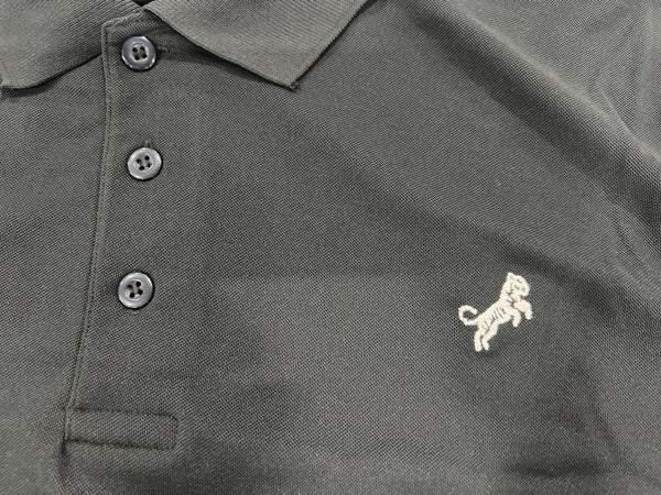 TIGER WOLF 3 BUTTON POLO SHIRT - SIZE: MEN XL - BLACK - Like New