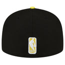 NBA MEN'S UTAH JAZZ NEW ERA 2-TONE 59FIFTY FITTED HAT - SIZE: 8 - BLACK/YELLOW - Like New