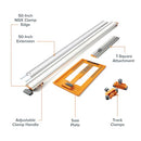 BORA 5-Piece NGX Deluxe Clamp Edge System Set for Making Precision Cuts - ORANGE - Like New