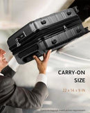 LUGGEX 20 Inch Black Carry On Luggage 22x14x9 Airline Approved B0C2P9B47W - Like New
