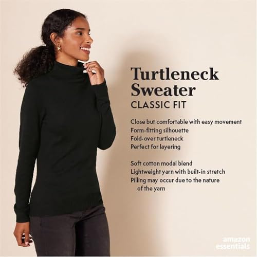 AMAZON ESSENTIALS WOMEN'S CLASSIC FIT LIGHTWEIGHT LONG-SLEEVE SWEATER SMART - Brand New
