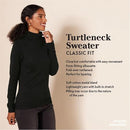 AMAZON ESSENTIALS WOMEN YEAR ROUND LONG SLEEVE TURTLENECK, SIZE L, NAVY - Brand New