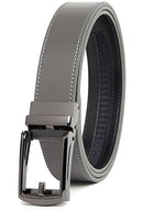 CARLO FELLINI GENUINE LEATHER RATCHET BELT - GRAY BELT / BLACK BUCKLE - Like New