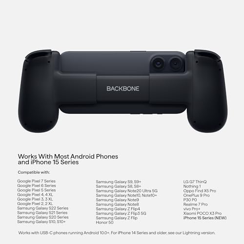BACKBONE ONE MOBILE GAMING CONTROLLER AND IOS/ANDROID 15/16 SERIES USB-C - BLACK - Like New