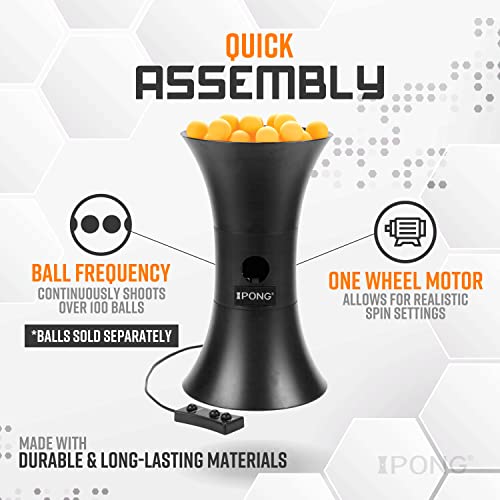 IPONG ORIGINAL TABLE TENNIS TRAINER ROBOT,BLACK, ORANGE - BLACK AND ORANGE - Like New