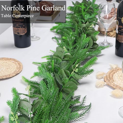 Norfok Sourgum Eucalyptus Garlands Light String 6Ft Soft Christmas HM5624 -Green - Like New