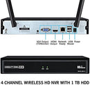 Night Owl Camera System 4 Channel Wi-Fi NVR 1TB Hard Drive WNVR201-44P-B - WHITE - Like New