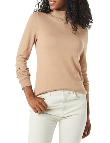 AMAZON ESSENTIALS WOMEN'S LIGHTWEIGHT TURTLENECK SWEATER - SIZE: WOMEN S - TAUPE - Brand New