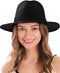 SIMPLICITY MENS WOMEN'S WIDE BRIM STRAW PANAMA SUN HAT ONE SIZE BLACK - Like New