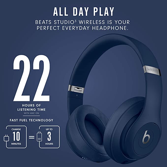 Beats Studio3 Wireless Noise Cancelling Headphones Apple W1 MX402LL/A - Blue New