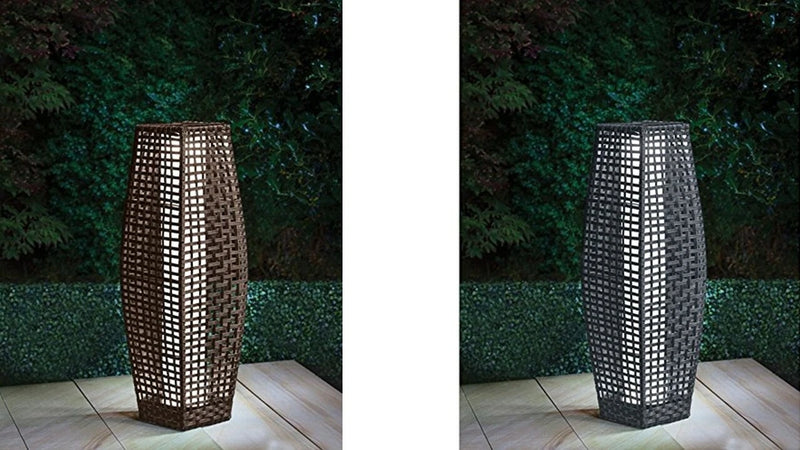 SOLAR RATTAN LIGHTS SOLAR RATTAN OPTIK 69CM LED LEUCHTE AUSSEN GARTEN TERRASSE - Like New