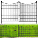 CLEASO 10 PANELS DECORATIVE GARDEN FENCE WITH GATE, 32" X 23.6 FT - BLACK - Like New