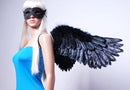 FashionWings (TM Adults Black Wide Spread Costume Feather Angel Wings Halo Mask - Brand New