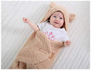 XMWEALTHY Cute Newborn Baby Boys Girls Blankets Plush Swaddle Blankets Brown - Like New