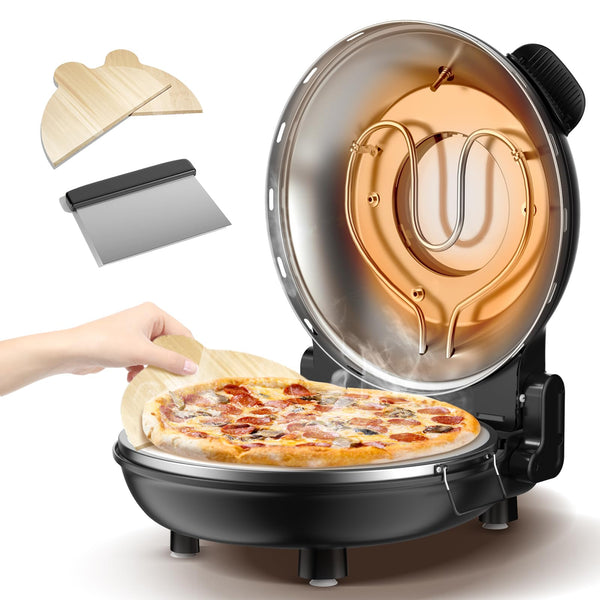 AMZMOON Pizza Oven Indoor Portable 12" Countertop Pizza Maker - Scratch & Dent
