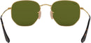 RAY-BAN RB3548N HEXAGONAL FLAT LENS SUNGLASSES - SIZE 48MM - GOLD/LILAC FLASH - Like New