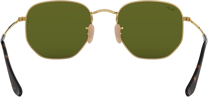 RAY-BAN RB3548N HEXAGONAL FLAT LENS SUNGLASSES - SIZE 48MM - GOLD/LILAC FLASH - Like New