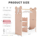 BLUEWOOD DRESS UP STORAGE KIDS WARDROBE WITH MIRROR PINK - BEAR - Like New