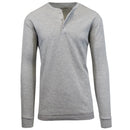 BLUE ICE MENS CHARCOAL LONG SLEEVE STRETCH HENLEY SHIRT SIZE: MEN S HEATHER GRAY - Brand New