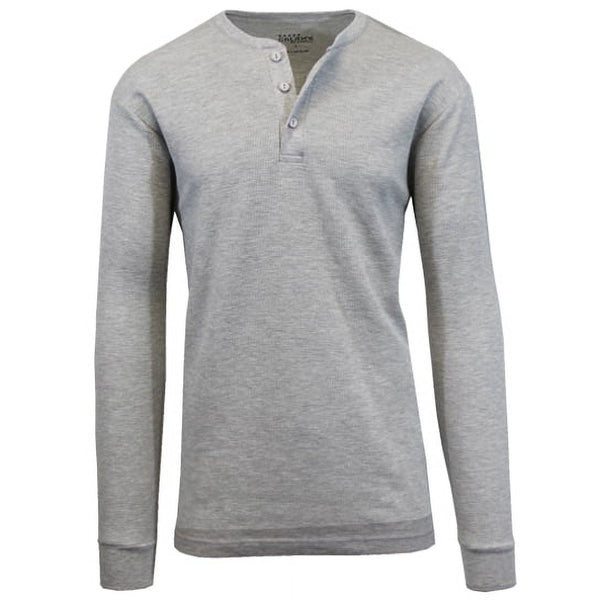 BLUE ICE MENS CHARCOAL LONG SLEEVE STRETCH HENLEY SHIRT SIZE: MEN S HEATHER GRAY - Brand New