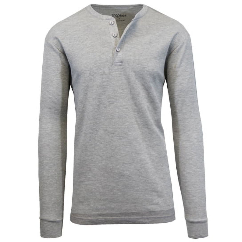 BLUE ICE MENS CHARCOAL LONG SLEEVE STRETCH HENLEY SHIRT SIZE: MEN S HEATHER GRAY - Brand New