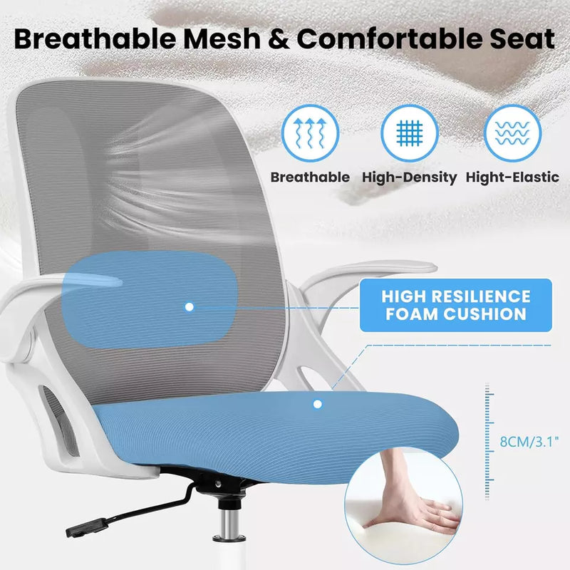 RAZZOR DRAFTING CHAIR TALL ERGONOMIC OFFICE CHAIR, LUMBAR SUPPORT - LIGHT GRAY - Like New