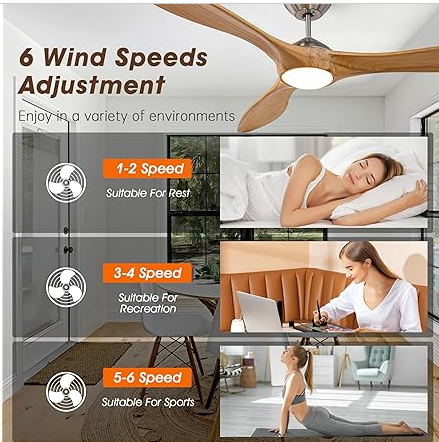 IHomeAdore CF315BS 72 Inch Large Ceiling Fan - Timber Gray - Like New