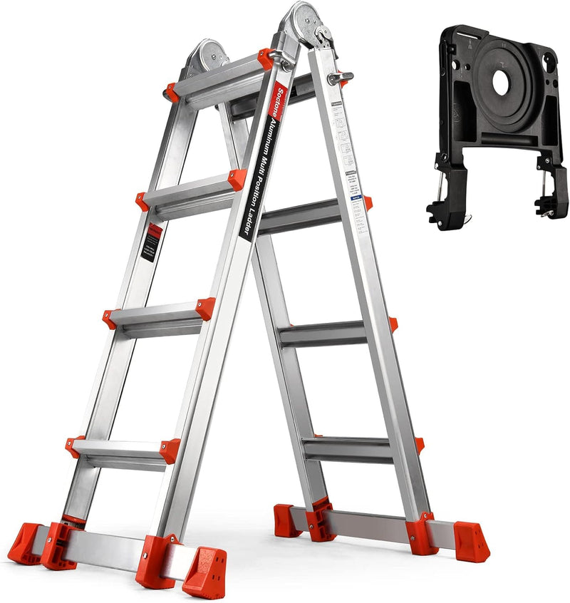 SOCTONE LADDER A FRAME 4 STEP EXTENSION LADDER 14.5 FT ZL1104 - - Scratch & Dent