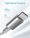 ANKER USB TO USB C CABLE [2 PACK, 6FT] USB A TO USB C CHARGER CORD - SILVER - Like New
