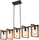 BRIGHTEVER 53" FARMHOUSE KITCHEN ISLAND LIGHTING 5-LIGHT - WOOD - Brand New