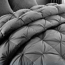 HOMBYS Feather and Down Comforter King Size 106x90 Pinch Pleat Duvet - Grey - Brand New