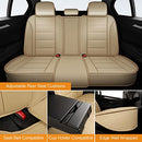 MARVLOSV UNIVERSAL LEATHER CAR SEAT COVERS FULL SET, BEIGE - Like New