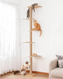 AECHONOW 80INCH WALL MOUNTED CAT TREE 15.8IN PERCH ADJUSTABLE SHELVES - WHITE - Like New