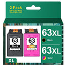 SHEENGO 63XL Ink Cartridges Black and Color Remanufactured Replacement Like New