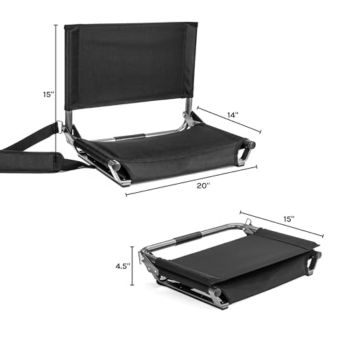 CASCADE LIGHTWEIGHT EXTRA-WIDE STADIUM SEAT FOR BLEACHERS - GRAY - Like New