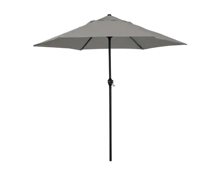 ASTELLA 9 FT. STEEL MARKET PUSH TILT PATIO UMBRELLA IN POLYESTER TAUPE - GRAY - Like New