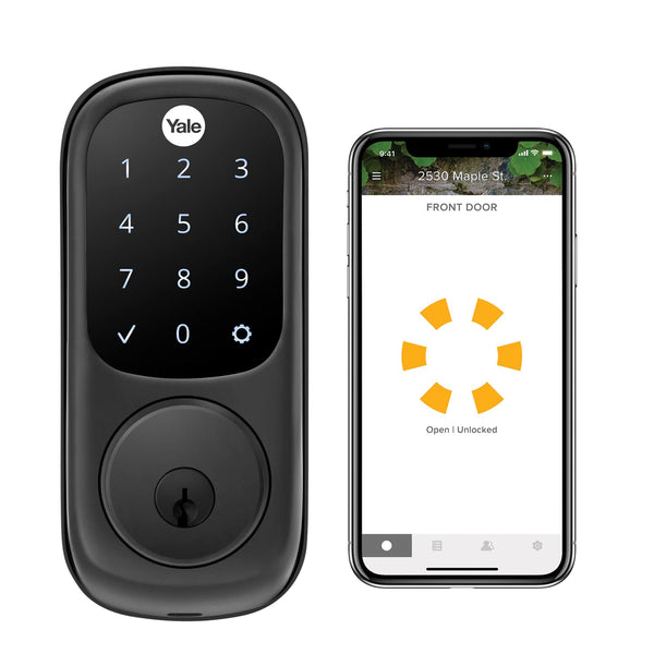 YALE ASSURE LOCK WI-FI BLACK SUEDE SMART LOCK KEYLESS YRD226-CBA-BSP - BLACK - Like New