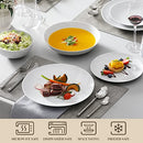 MALACASA 24-Piece Porcelain Dinnerware Set, White Round Dish Set for 6 - Brand New