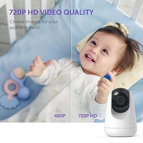 HiPP Baby Monitor 5" 720P Video Baby Monitor Tilt-Zoom Camera VA-IH006 - WHITE Like New